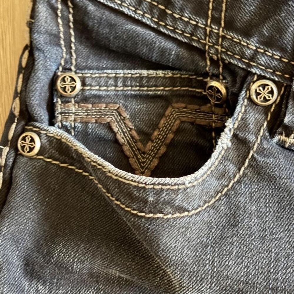 Affliction Men's Ace Black Premium Dark Denim Jeans Size 33 x 32 - Picture 6 of 8